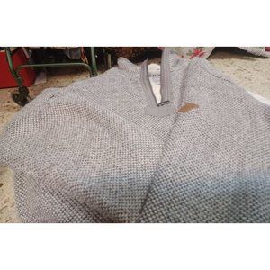 Orvis Men's Pullover Sweater Medium Gray Short Zip